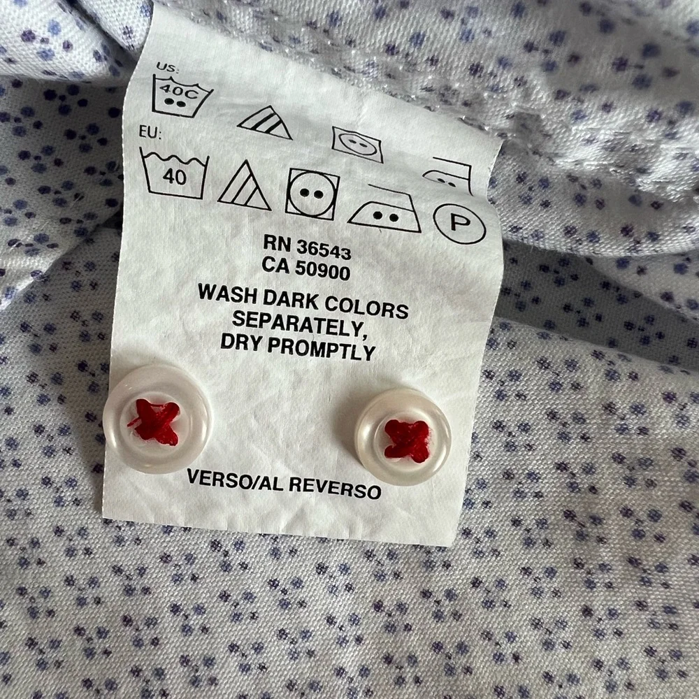 Tommy Hilfiger White Geometric Dress Shirt